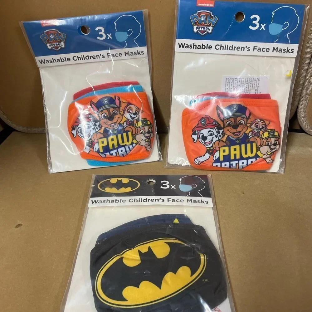 Batman & Paw Patrol washable face mask